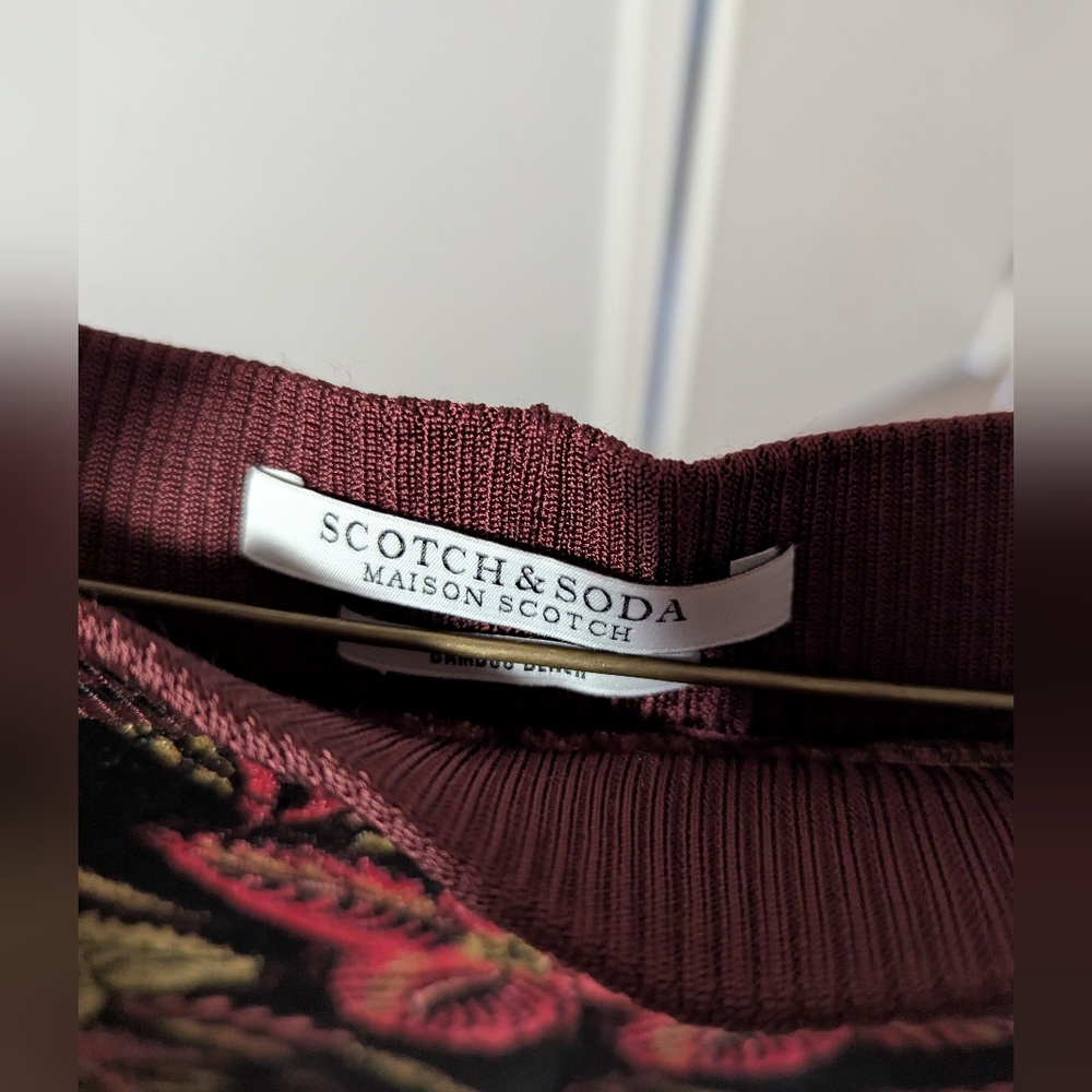 Scotch & Soda Black and Pink Floral Wide-Leg Pants - Picture 4 of 4